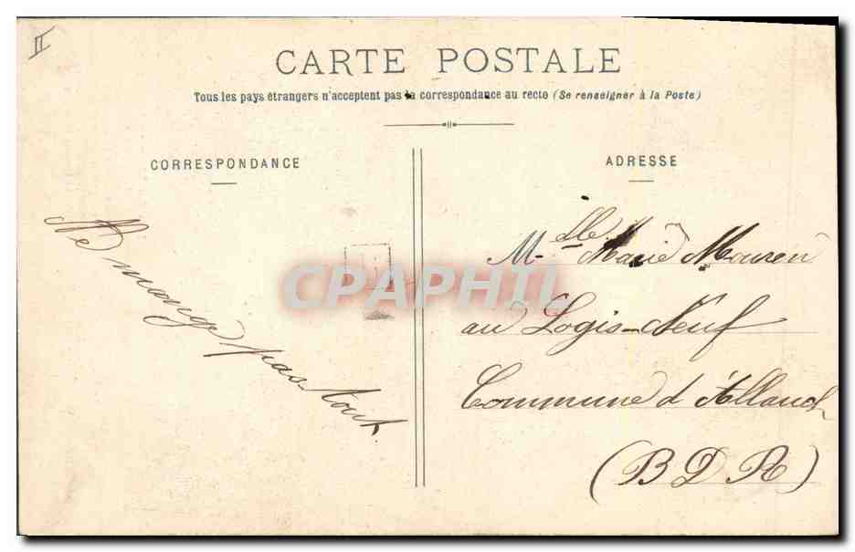 Le Mur mitoyen — Suzon cueille les pommes, Lucas les guette — Édition Bergeret, n°1 — Reverso