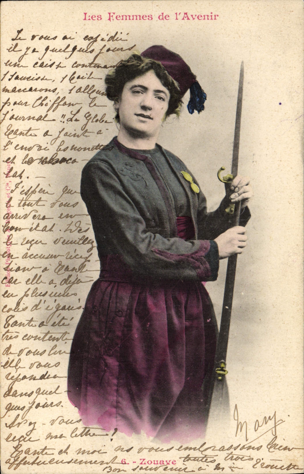 Femme en tenue de zouave — Les Femmes de l'Avenir — Éditeur non identifié, n°6