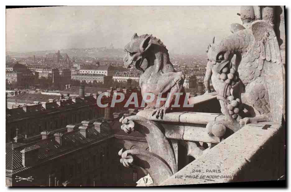 CPA Gargouille Paris Notre Dame 