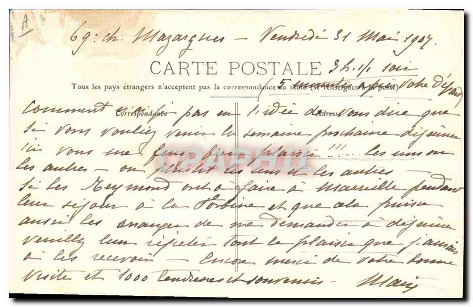 Villefranche-sur-Saône — Gargoyle der Kirche N.-D. des Marais — Librairie du Centre, Chambion, Verlag r. Nationale, 1889 — Rückseite