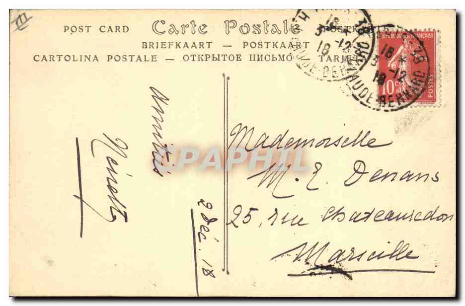 CPA Gargouille Paris Notre Dame Chimeres Elephant — Verso