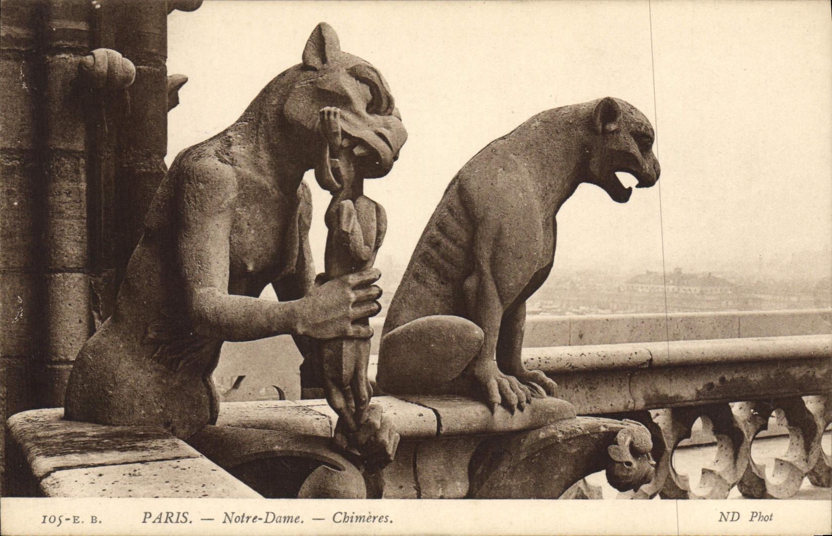CPA Gargouille Paris Notre Dame Chimeres