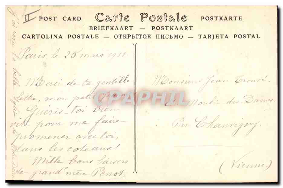 CPA Gargouille Paris Notre Dame Chimeres — Rückseite
