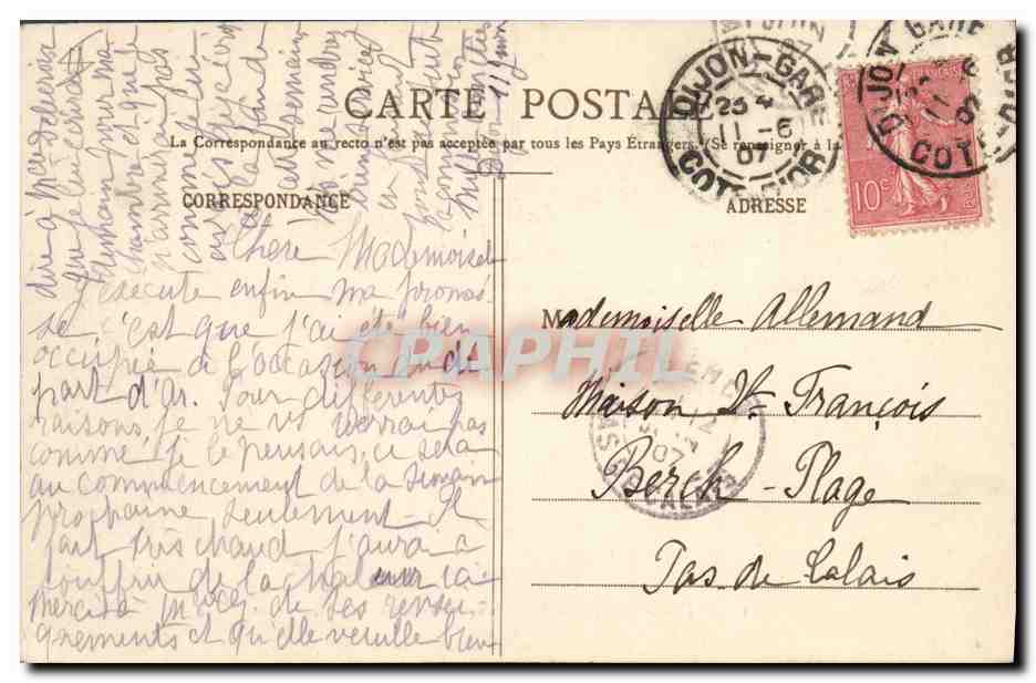 CPA Gargouille Dijon Gargouilles de l'eglise Notre Dame — Rückseite