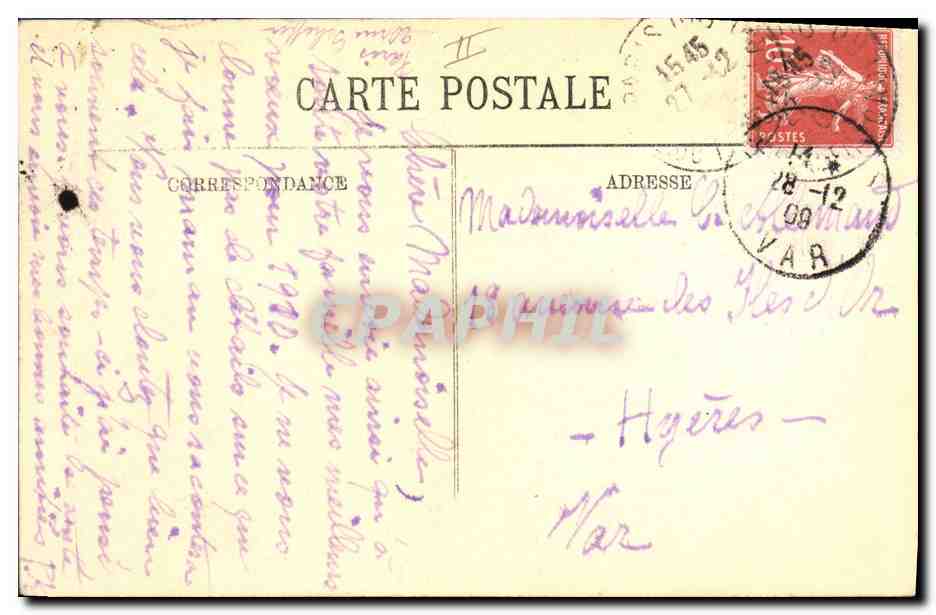 CPA Gargouille Paris Notre Dame Groupe de chimeres — Rückseite