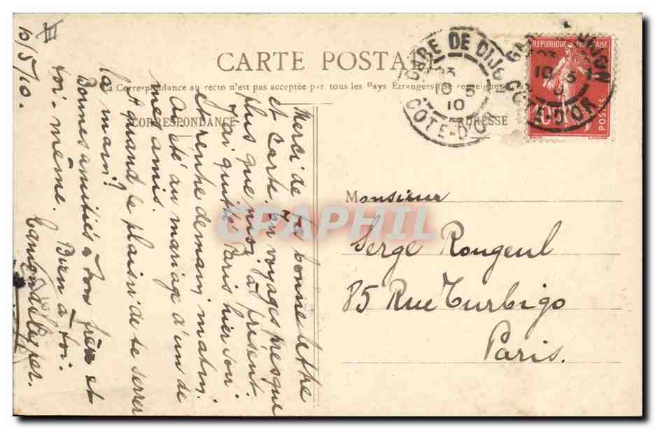 CPA Gargouille Dijon Gargouilles de l'eglise Notre Dame — Rückseite