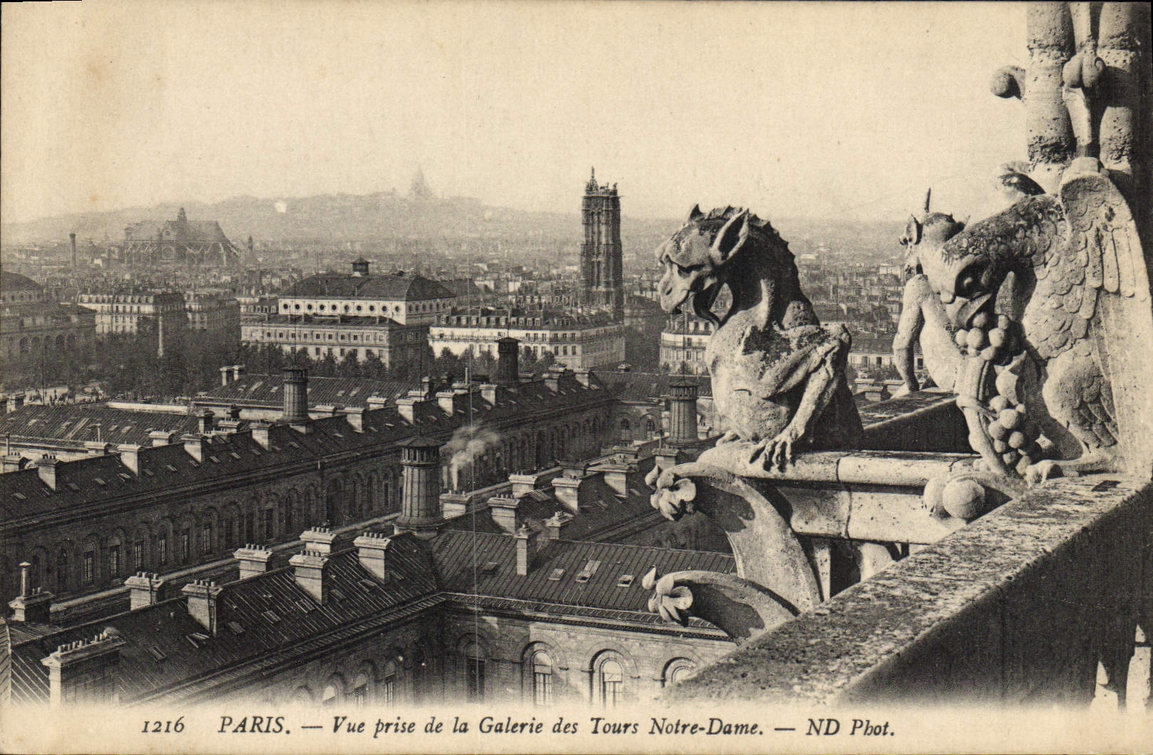 CPA Gargouille Paris Vue prise de la galerie des Tours Notre Dame