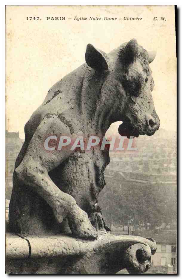 CPA Gargouille Paris Eglise Notre Dame Chimere