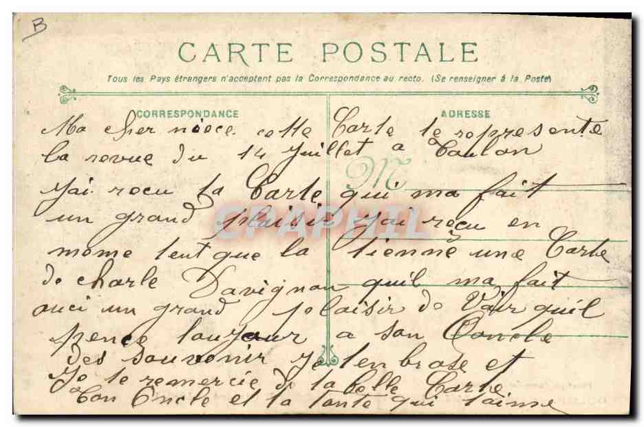 Toulon — Revue du 14 Juillet — Défilé du 8e Régiment colonial — Phototype Marias Bar — Toulon — Rückseite