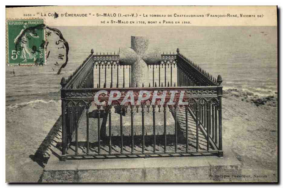 CPA Mort St Malo Le tombeau de Chateaubriand 