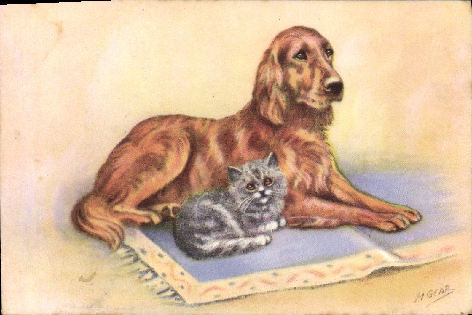 Chien et chat — illustration — M. GEAR