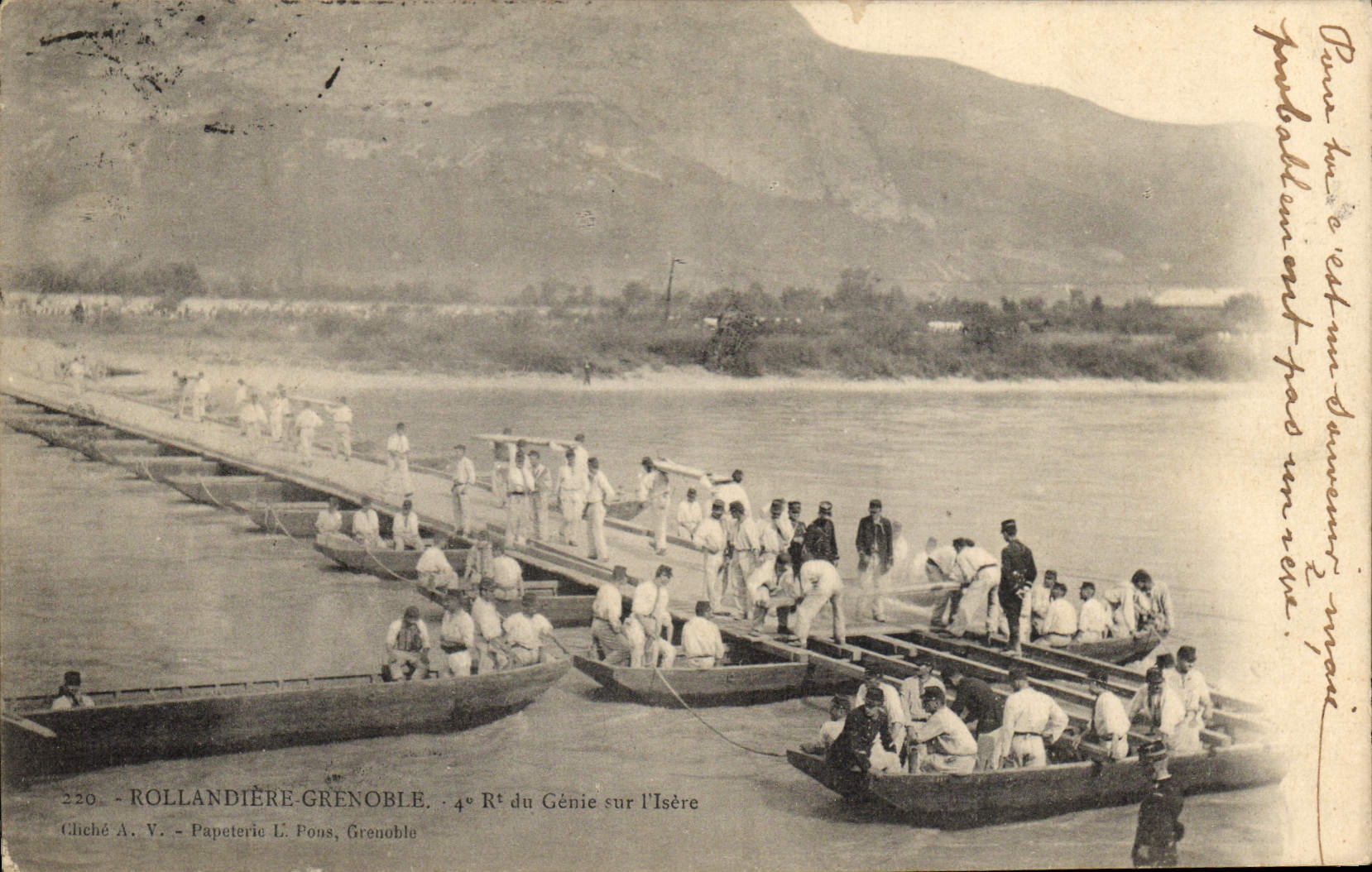 Rollandière-Grenoble — 4e Régiment du Génie sur l'Isère — Papeterie L. Pons, Grenoble