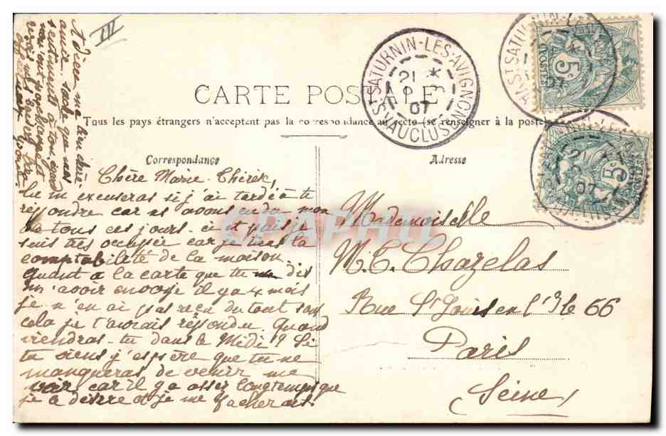 CPA Militaria Avignon Caserne de Chabran Boulevard Limbert Nouvelle caserne affectee au 58eme de Ligne  — Rückseite