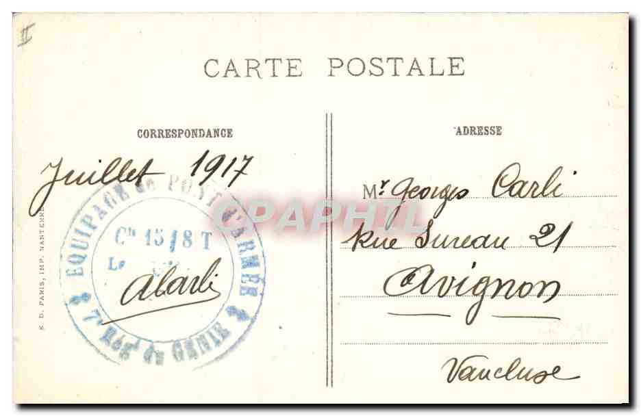 CPA Militaria Ypres Les ruines 7eme rgt de Genie  — Rückseite