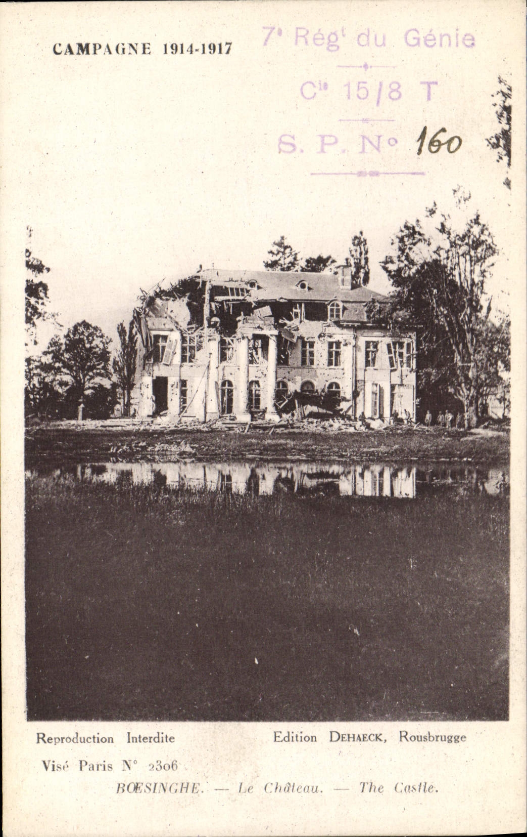 Boesinghe — Le Château — Edition Dehaeck, Rousbrugge