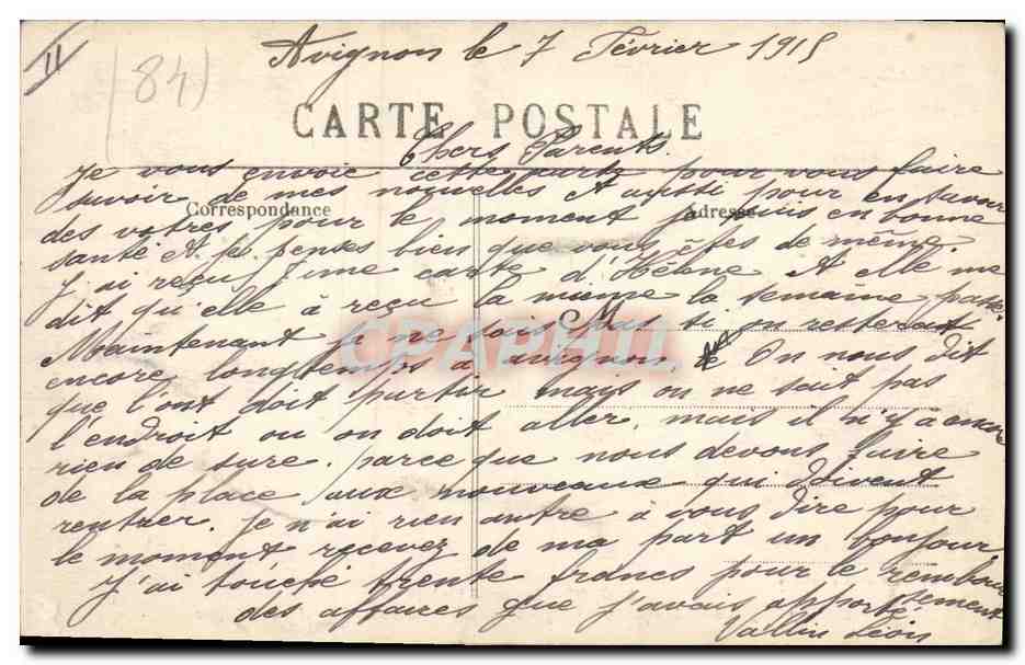 CPA Militaria Avignon Boulevard Limbert Entree principale de la caserne du 58eme regiment d'infanterie  — Rückseite