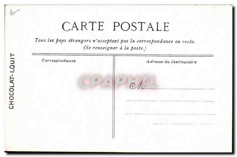 Le Hoche, garde-côtes cuirassé amiral — Marine française — Éditée pour le CHOCOLAT-LOUIT — Verso