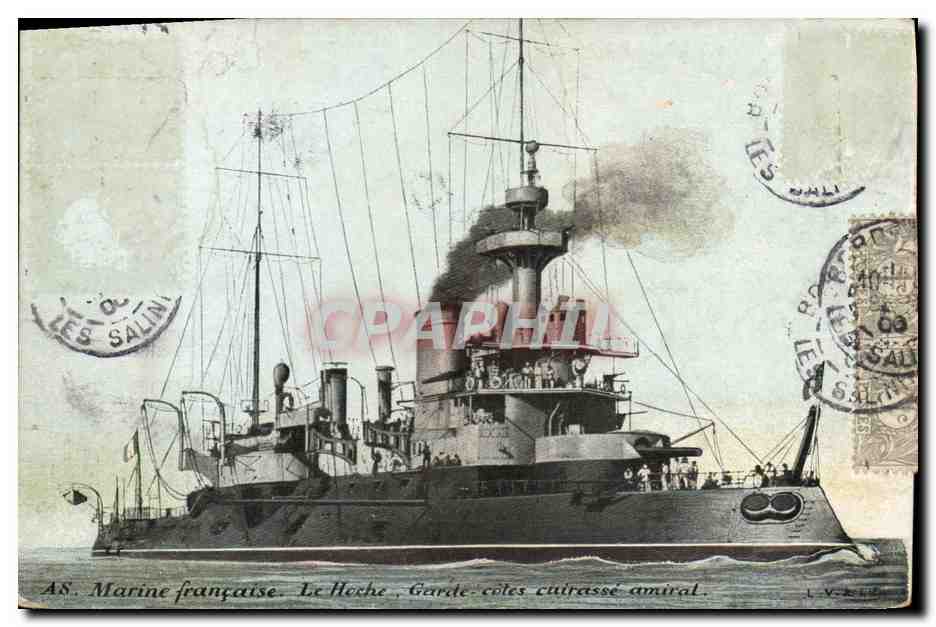 CPA Bateau Le Hoche Garde cote Cuirasse amiral 