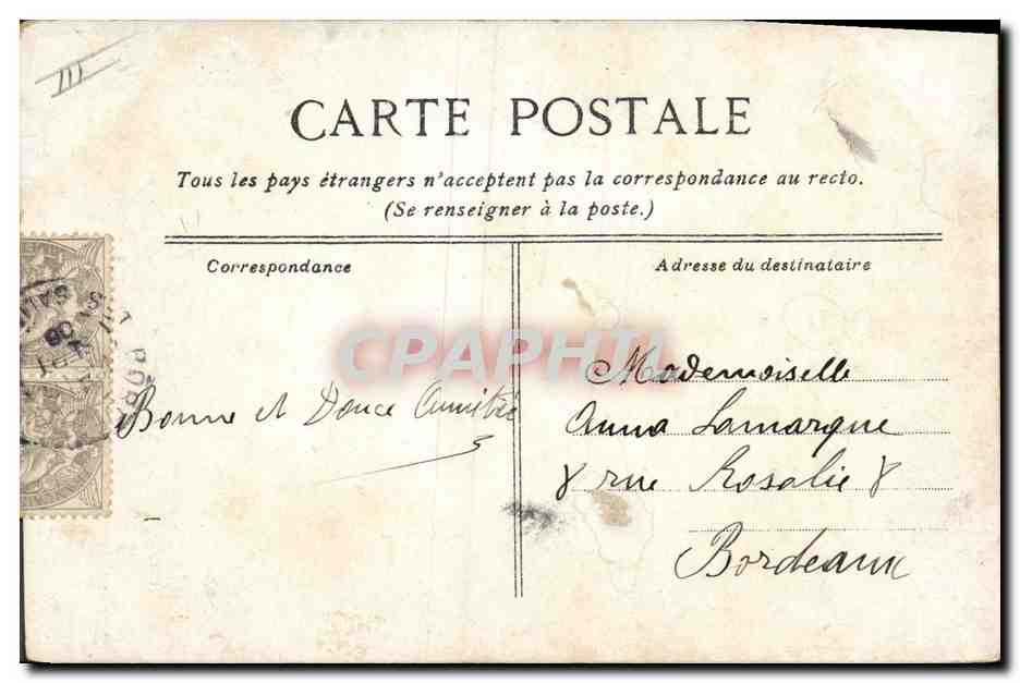 CPA Bateau Le Hoche Garde cote Cuirasse amiral  — Verso