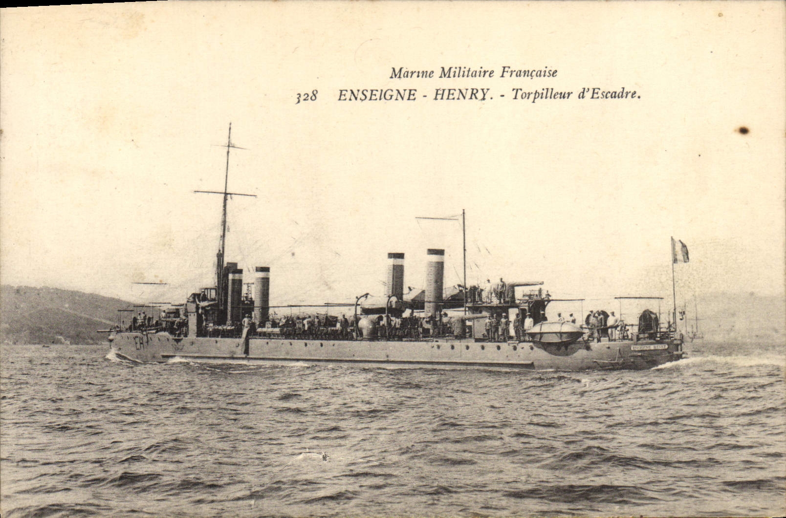 CPA Bateau Enseigne Henry Torpilleur d'escadre 