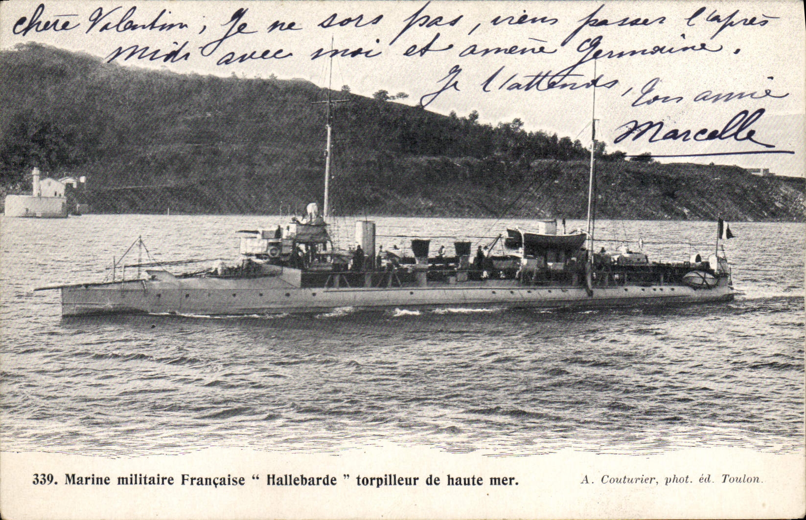 CPA Bateau Hallebarde Torpilleur de haute mer 