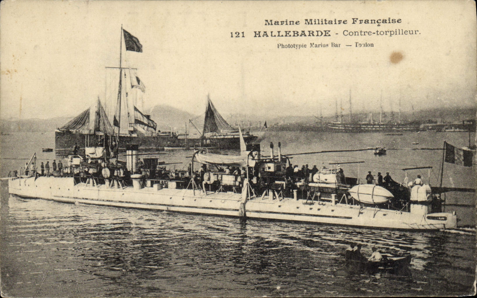 CPA Bateau Hallebarde Contre torpilleur 