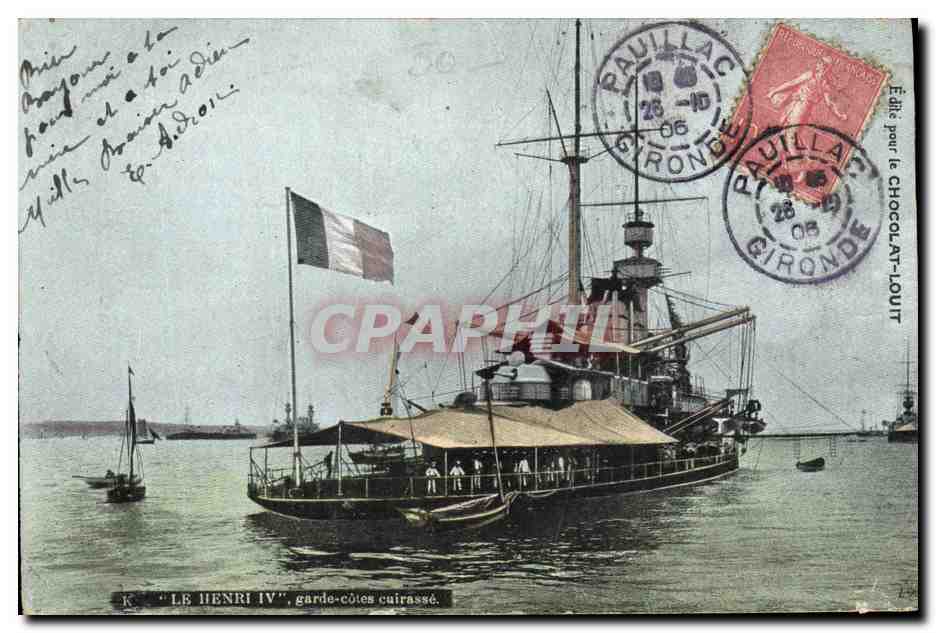 CPA Bateau Le Henri IV Garde Cotes Cuirasse 
