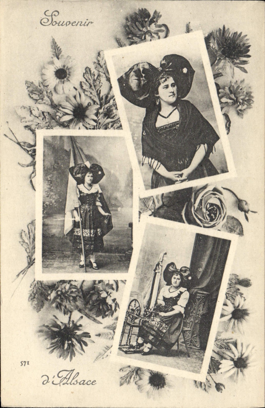 CPA Folklore Alsace Femme
