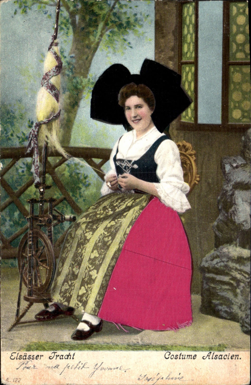 CPA Folklore Alsace Costume Alsacien