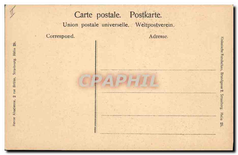 CPA Folklore Alsace Alsacienne — Rückseite