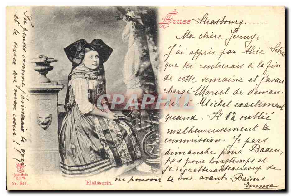 CPA Folklore Alsace Elsasserin