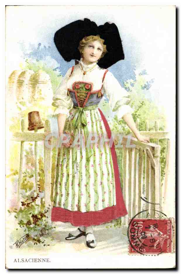 CPA Folklore Alsace Alsacienne