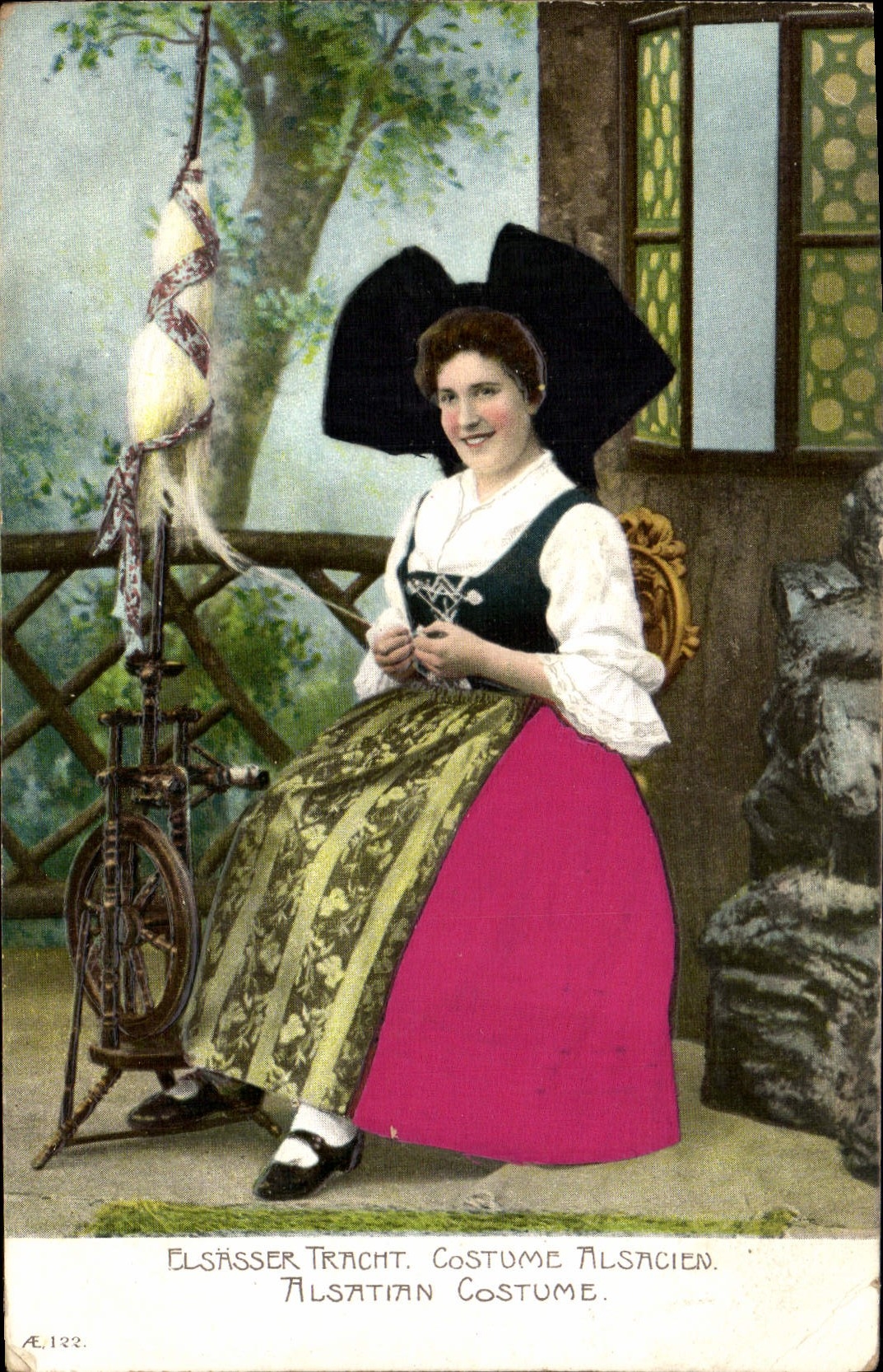 CPA Folklore Alsace Costume Alsacien