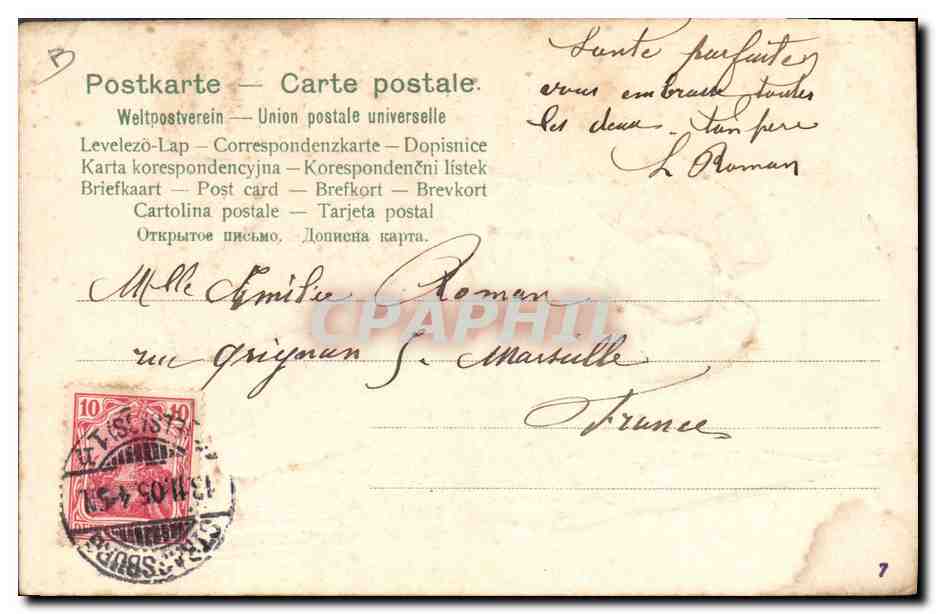CPA Folklore Alsace Costume Alsacien — Verso