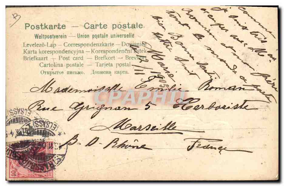 CPA Folklore Alsace Costume Alsacien — Verso