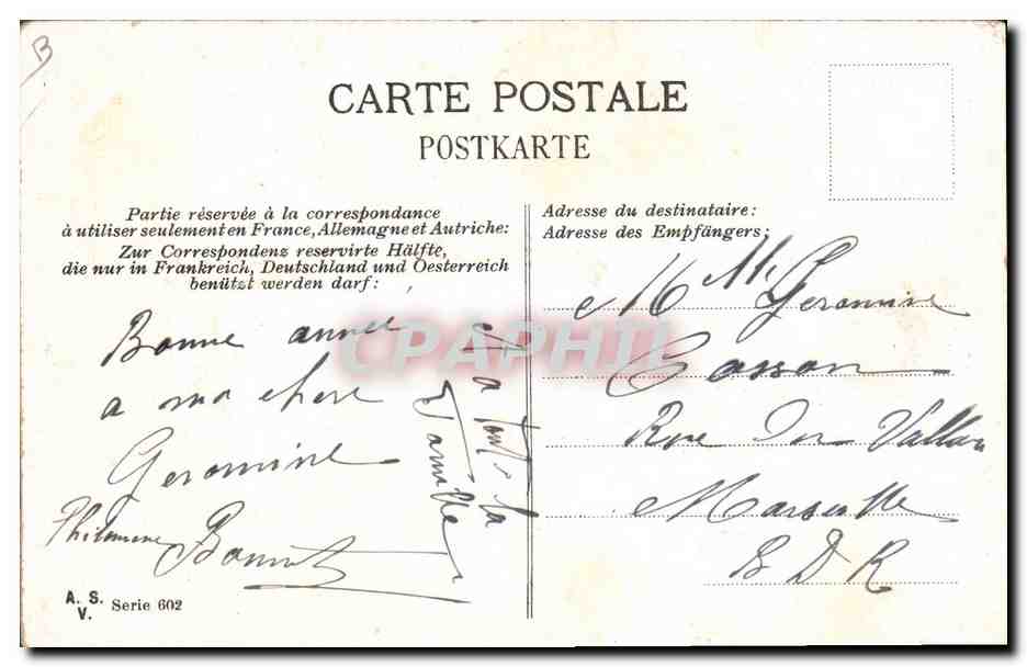 CPA Folklore Lorraine  — Verso