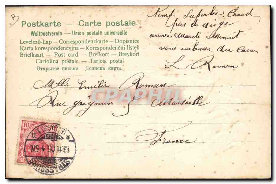 CPA Folklore Alsace Costume Alsacien — Verso