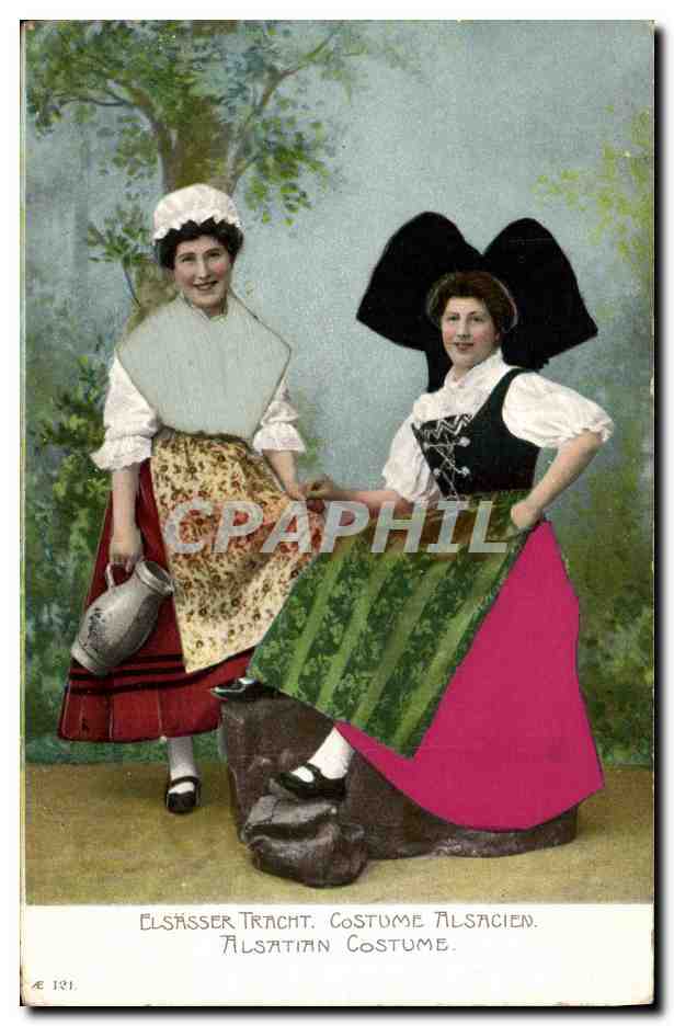 CPA Folklore Alsace Costume Alsacien