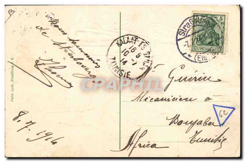 CPA Folklore Alsace  — Verso