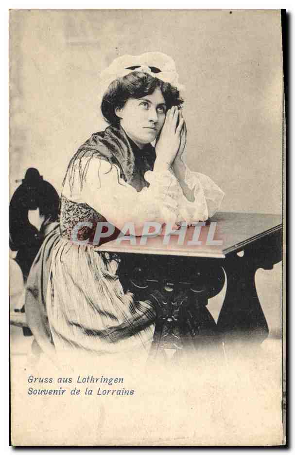 CPA Folklore Femme Souvenir de Lorraine 