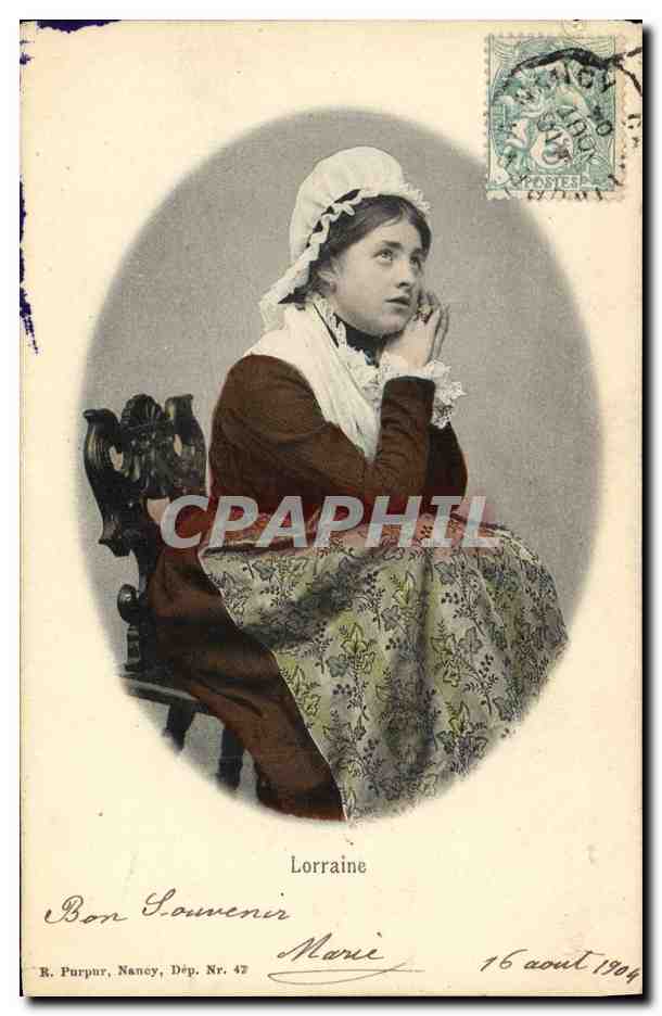 CPA Folklore Femme Lorraine 
