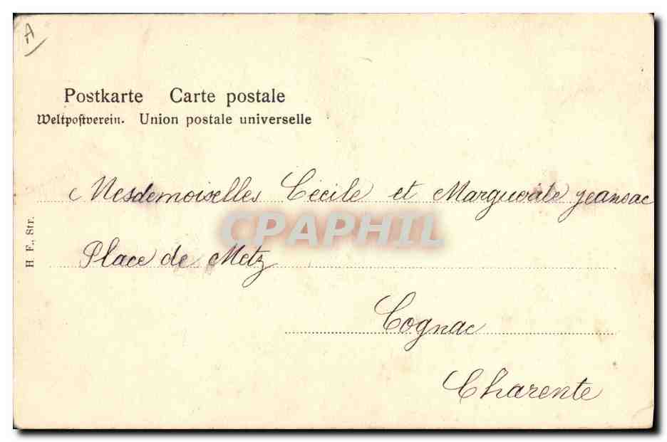 CPA Folklore Alsace Costumes Alsaciens — Verso