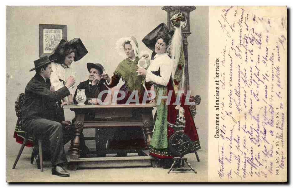 CPA Folklore Alsace Alsaciens et Lorrains