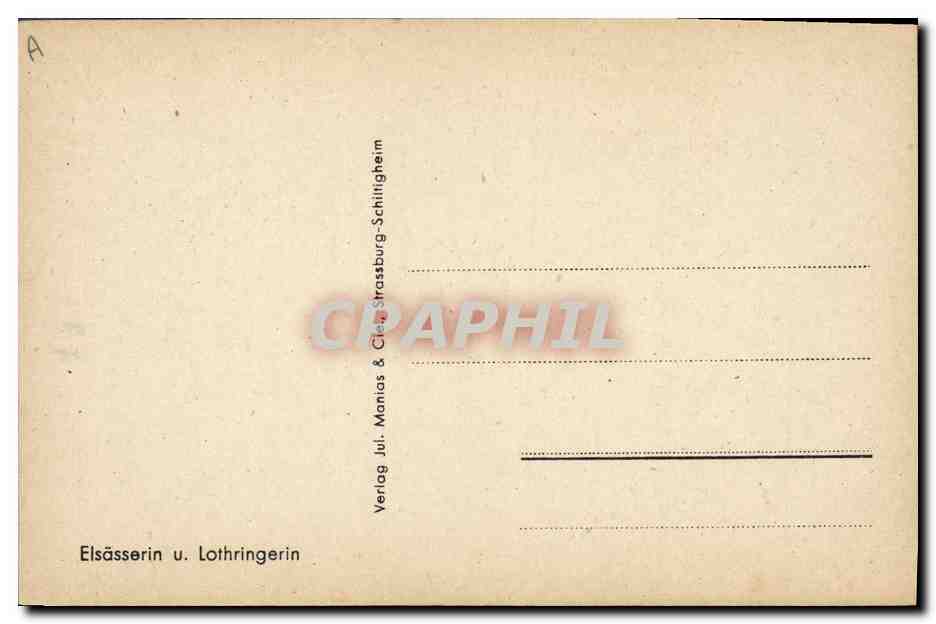 CPA Folklore Alsace Lorraine — Verso