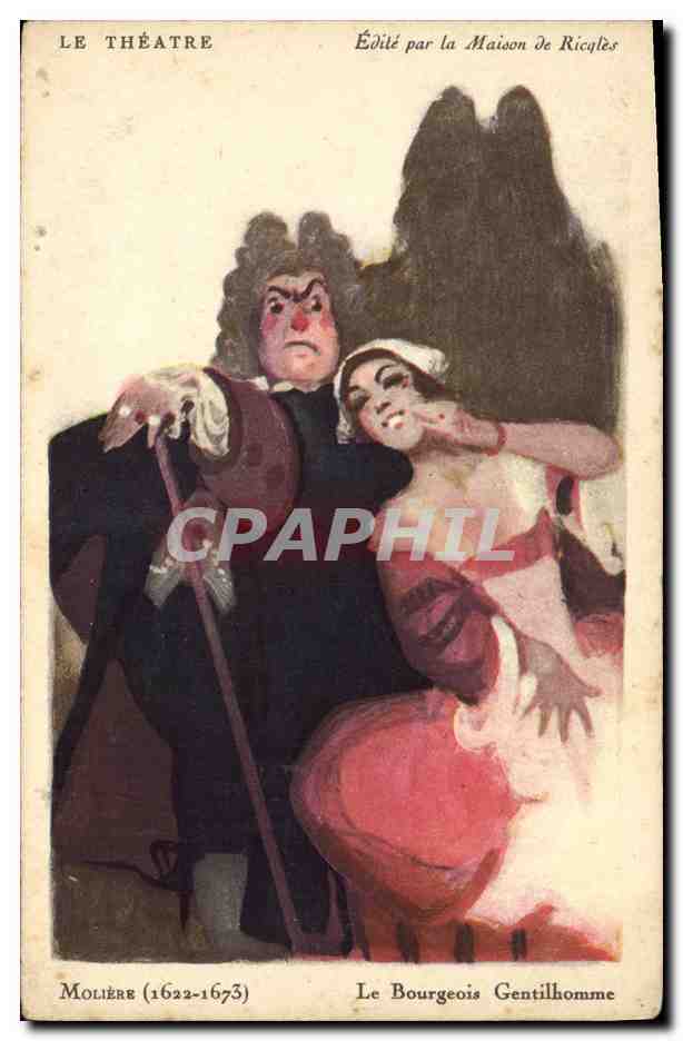 CPA Fantaisie Illustrateur Le Theatre Maison de Ricqles Moliere Le bourgeois gentilhomme