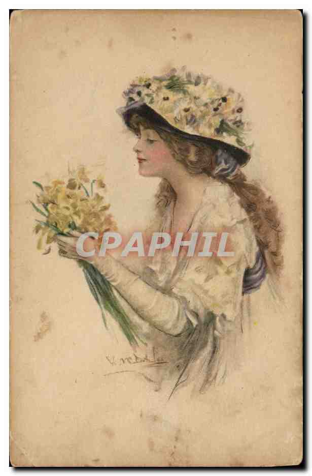 CPA Fantaisie Illustrateur Femme