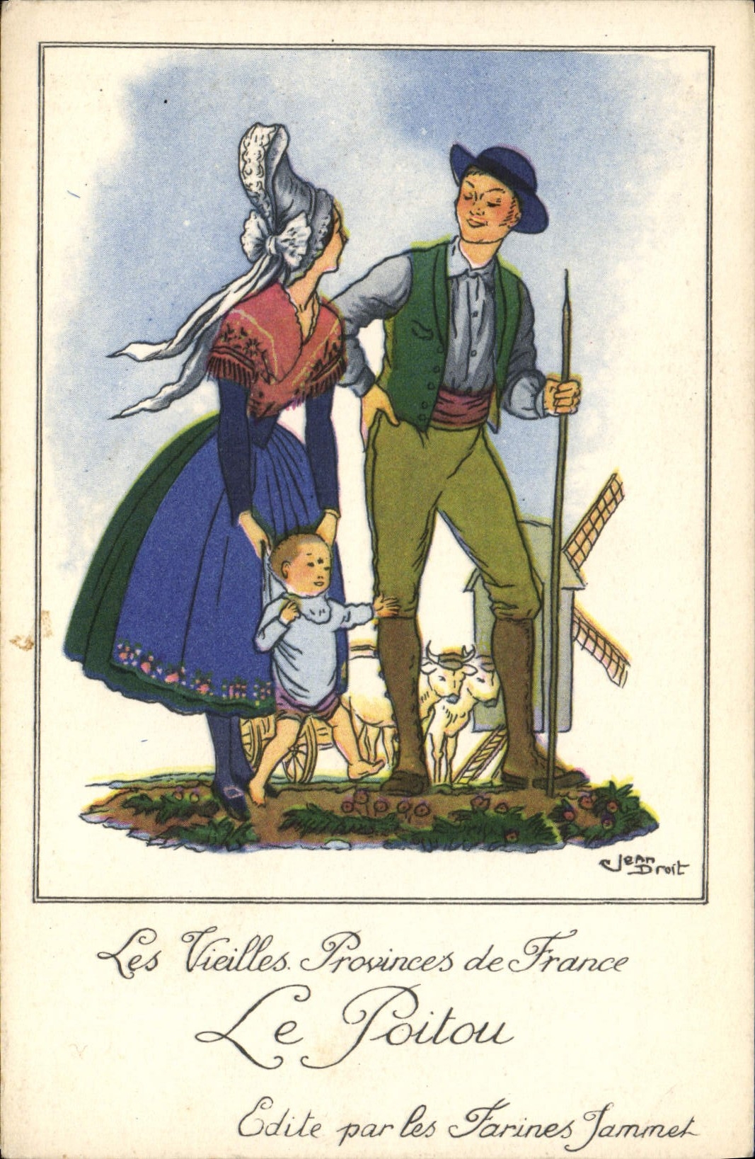 CPA Fantaisie Illustrateur Le Poitou Farines Jammet Folklore