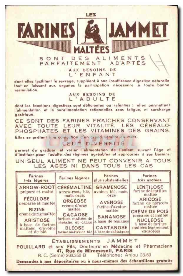 CPA Fantaisie Illustrateur Le Poitou Farines Jammet Folklore — Rückseite