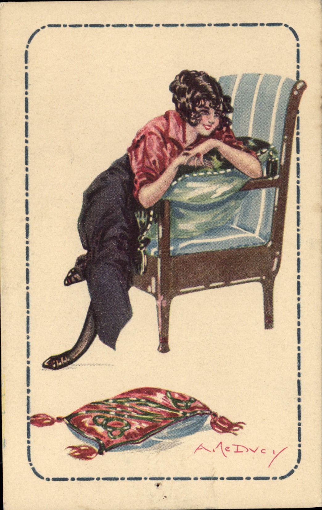 CPA Fantaisie Illustrateur Femme