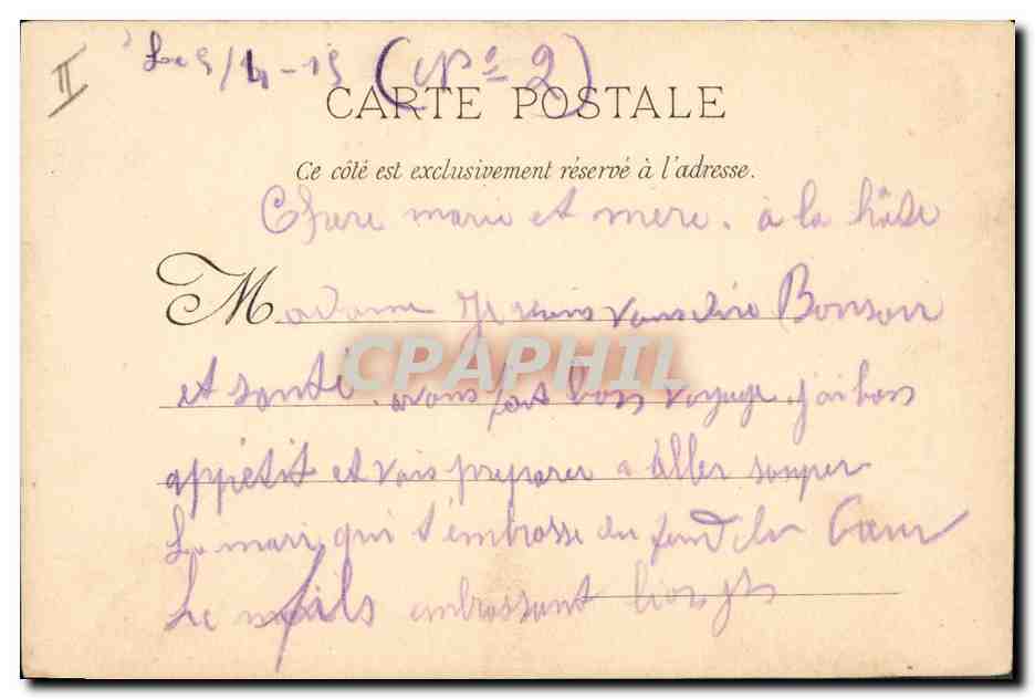 Le Pont des Pies — Grandvilliers — A. Duhning, 1901 — Verso
